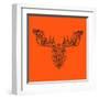 Moose Head Orange Mesh-Lisa Kroll-Framed Art Print