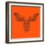 Moose Head Orange Mesh-Lisa Kroll-Framed Art Print