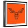 Moose Head Orange Mesh-Lisa Kroll-Framed Art Print