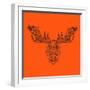 Moose Head Orange Mesh-Lisa Kroll-Framed Art Print