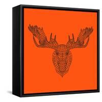 Moose Head Orange Mesh-Lisa Kroll-Framed Stretched Canvas