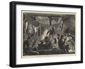 Moose-Hunting in Canada, a Night in a Shanty-Sydney Prior Hall-Framed Giclee Print