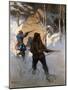 Moose Hunting (Oil on Canvas)-Newell Convers Wyeth-Mounted Giclee Print