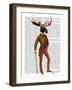 Moose in Suit Full-Fab Funky-Framed Art Print