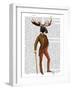 Moose in Suit Full-Fab Funky-Framed Art Print