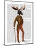 Moose in Suit Full-Fab Funky-Mounted Art Print