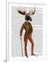 Moose in Suit Full-Fab Funky-Framed Art Print