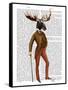 Moose in Suit Full-Fab Funky-Framed Stretched Canvas