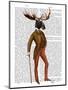 Moose in Suit Full-Fab Funky-Mounted Art Print