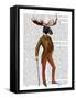 Moose in Suit Full-Fab Funky-Framed Stretched Canvas