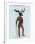 Moose in Suit Full-Fab Funky-Framed Art Print