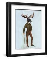 Moose in Suit Full-Fab Funky-Framed Art Print