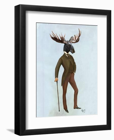 Moose in Suit Full-Fab Funky-Framed Art Print