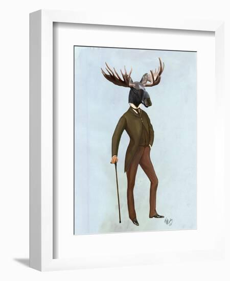 Moose in Suit Full-Fab Funky-Framed Art Print