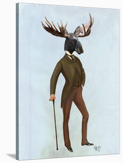 Moose in Suit Full-Fab Funky-Stretched Canvas