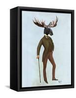 Moose in Suit Full-Fab Funky-Framed Stretched Canvas