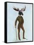 Moose in Suit Full-Fab Funky-Framed Stretched Canvas