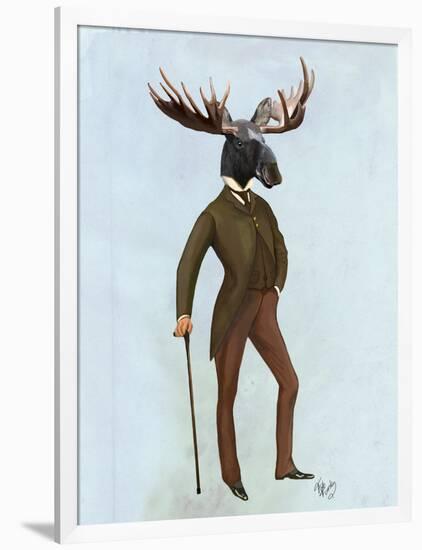 Moose in Suit Full-Fab Funky-Framed Art Print