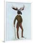 Moose in Suit Full-Fab Funky-Framed Art Print