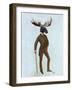 Moose in Suit Full-Fab Funky-Framed Art Print