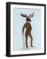 Moose in Suit Full-Fab Funky-Framed Art Print