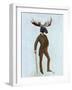 Moose in Suit Full-Fab Funky-Framed Art Print