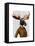 Moose in Suit Portrait-Fab Funky-Framed Stretched Canvas