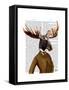 Moose in Suit Portrait-Fab Funky-Framed Stretched Canvas