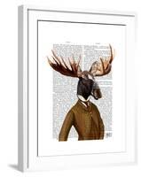 Moose in Suit Portrait-Fab Funky-Framed Art Print