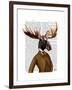 Moose in Suit Portrait-Fab Funky-Framed Art Print