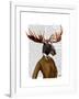 Moose in Suit Portrait-Fab Funky-Framed Art Print