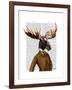 Moose in Suit Portrait-Fab Funky-Framed Art Print