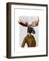 Moose in Suit Portrait-Fab Funky-Framed Art Print