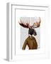 Moose in Suit Portrait-Fab Funky-Framed Art Print