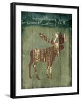 Moose In The Field-OnRei-Framed Art Print