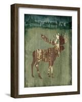 Moose In The Field-OnRei-Framed Art Print