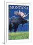 Moose, Montana-Lantern Press-Framed Art Print