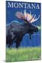 Moose, Montana-Lantern Press-Mounted Art Print