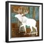 Moose on Abstract-Michael Marcon-Framed Art Print