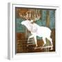 Moose on Abstract-Michael Marcon-Framed Art Print
