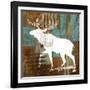 Moose on Abstract-Michael Marcon-Framed Art Print