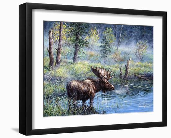 Moose Painting 1-Jeff Tift-Framed Giclee Print