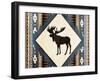 Moose Pattern Horizontal-Jace Grey-Framed Art Print