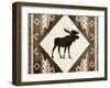 Moose Pattern Mate Horizontal-Jace Grey-Framed Art Print