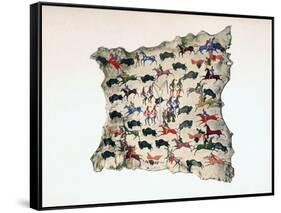 Moose Skin by North American Shoshone Indian, Showing Buffalo Hunt, 20th Century-Katsikodi-Framed Stretched Canvas