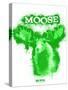 Moose Spray Paint Green-Anthony Salinas-Stretched Canvas