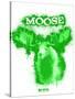 Moose Spray Paint Green-Anthony Salinas-Stretched Canvas