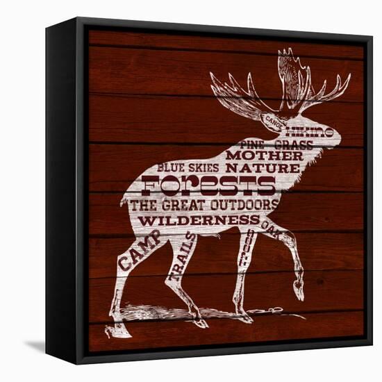 Moose Text-null-Framed Stretched Canvas