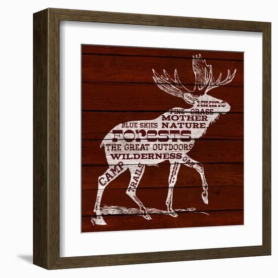 Moose Text-null-Framed Art Print