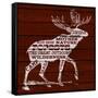 Moose Text-null-Framed Stretched Canvas